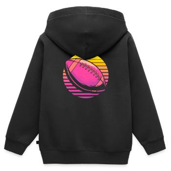 American Football - Kinder Premium Organic Zip Hoodie - Schwarz - Hinten - AI Model Kid Male (0cm)