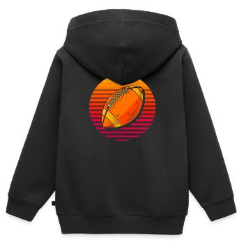 American Football - Kinder Premium Organic Zip Hoodie - Schwarz - Hinten - AI Model Kid Male (0cm)