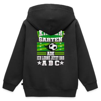 Bye Kindergarten Fußball Kita Abgänger Junge - Kinder Premium Organic Zip Hoodie - Schwarz - Hinten - AI Model Kid Male (0cm)