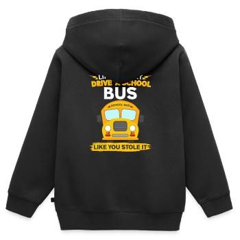 Funny School Bus Driver Appreciation anniversary - Kinder Premium Organic Zip Hoodie - Schwarz - Hinten - AI Model Kid Male (0cm)