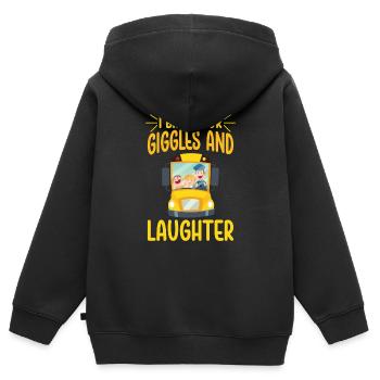 Funny School Bus Driver Appreciation anniversary - Kinder Premium Organic Zip Hoodie - Schwarz - Hinten - AI Model Kid Male (0cm)