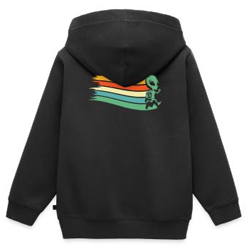 Alien Außerirdischer - Kinder Premium Organic Zip Hoodie - Schwarz - Hinten - AI Model Kid Male (0cm)