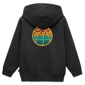 Joueur de basket-ball - Sweat Premium à capuche zippé enfant bio - noir - Dos - AI Model Kid Male (0cm)