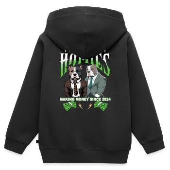 Sidehustle Homies - gagner de l’argent depuis 2024 - Sweat Premium à capuche zippé enfant bio - noir - Dos - AI Model Kid Male (0cm)
