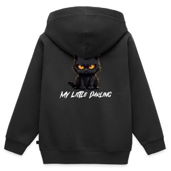 Schwarze Katze my little darling - Kinder Premium Organic Zip Hoodie - Schwarz - Hinten - AI Model Kid Male (0cm)