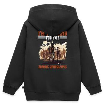 I'm Training For The Zombie Apocalypse 21 - Kids Premium Organic Zip-up Hoodie - black - Back - AI Model Kid Male (0cm)