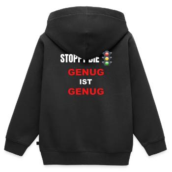 Stoppt die Ampel - genug ist genug - Kinder Premium Organic Zip Hoodie - Schwarz - Hinten - AI Model Kid Male (0cm)