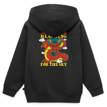 Jahr Des Drachen 2024 - Kinder Premium Organic Zip Hoodie - Schwarz - Hinten - AI Model Kid Male (0cm)