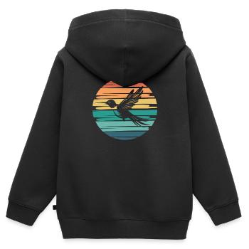 Kolibri - Kinder Premium Organic Zip Hoodie - Schwarz - Hinten - AI Model Kid Male (0cm)