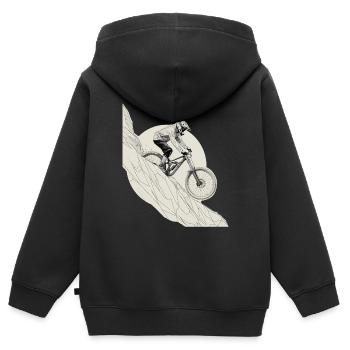 Mountainbike Downhill Fahrradtour Fahrrad Design - Kinder Premium Organic Zip Hoodie - Schwarz - Hinten - AI Model Kid Male (0cm)