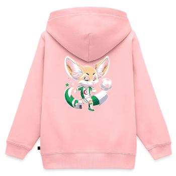 Algerien Fennec Algerischer Fußball Fantrikot - Kinder Premium Organic Zip Hoodie - Rosa - Hinten - AI Model Kid Female (0cm)