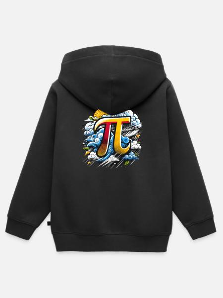 Divertente Giorno del Pi greco 2024 3.14 Matematica del simbolo del numero Pi greco - Felpa Premium con cappuccio con zip bambino bio - nero