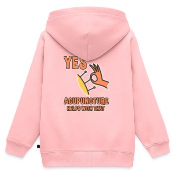 Oui, l’acupuncture aide à cela 4 - Sweat Premium à capuche zippé enfant bio - rose - Dos - AI Model Kid Female (0cm)