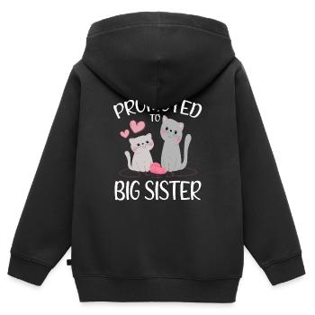 Promoted To Big Sister For Girls And Cute Cats - Kids Premium Organic Zip-up Hoodie - black - Back - AI Model Kid Male (0cm)