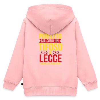 Lecce idée cadeau fan Leccese Football Football - Sweat Premium à capuche zippé enfant bio - rose - Dos - AI Model Kid Female (0cm)