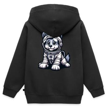 Cute Dog Astronaut - Kids Premium Organic Zip-up Hoodie - black - Back - AI Model Kid Male (0cm)
