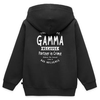 Ils m’appellent gamma parce que je suis un complice - Sweat Premium à capuche zippé enfant bio - noir - Dos - AI Model Kid Male (0cm)