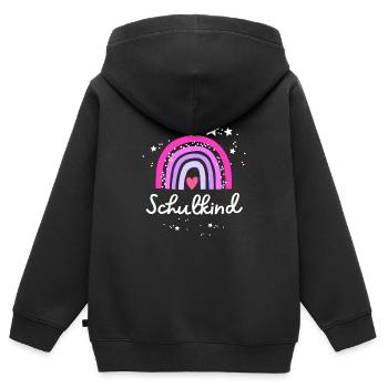 Schulkind 2024 Regenbogen 1. Klasse Einschulung - Kinder Premium Organic Zip Hoodie - Schwarz - Hinten - AI Model Kid Male (0cm)