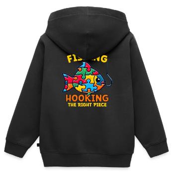 Puzzle Lover Jigzaw Puzzle Board Game Puzzler - Kids Premium Organic Zip-up Hoodie - black - Back - AI Model Kid Male (0cm)
