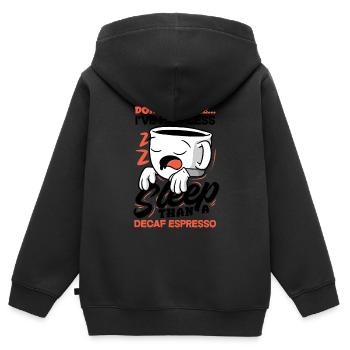 Less Sleep Than Decaf Espresso Humor - Kids Premium Organic Zip-up Hoodie - black - Back - AI Model Kid Male (0cm)