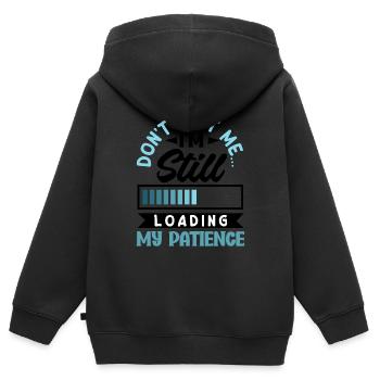 Still Loading My Patience Humor - Kinder Premium Organic Zip Hoodie - Schwarz - Hinten - AI Model Kid Male (0cm)