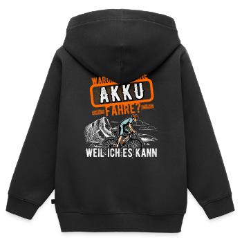 lustiger radfahrer spruch radsportler alter mann - Kinder Premium Organic Zip Hoodie - Schwarz - Hinten - AI Model Kid Male (0cm)