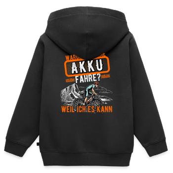 lustiger radfahrer spruch radsportler alter mann - Kinder Premium Organic Zip Hoodie - Schwarz - Hinten - AI Model Kid Male (0cm)