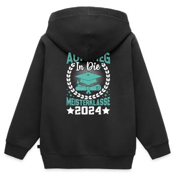 Aufstieg in die Meisterklasse 2024 - Kinder Premium Organic Zip Hoodie - Schwarz - Hinten - AI Model Kid Male (0cm)