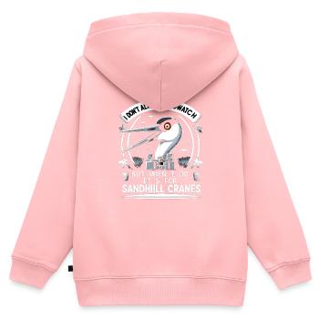 Sandhill Kranichliebhaber Vogelbeobachtung - Kinder Premium Organic Zip Hoodie - Rosa - Hinten - AI Model Kid Female (0cm)