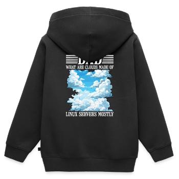 De quoi sont faits les clouds, les serveurs Linux pour la plupart 26 - Sweat Premium à capuche zippé enfant bio - noir - Dos - AI Model Kid Male (0cm)
