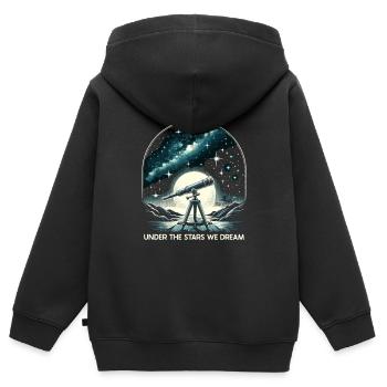 Astrofotografie Astronomie Weltraumkamera - Kinder Premium Organic Zip Hoodie - Schwarz - Hinten - AI Model Kid Male (0cm)