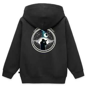 Astrophotography Astronomy Space Camera - Kids Premium Organic Zip-up Hoodie - black - Back - AI Model Kid Male (0cm)