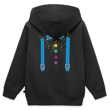 Costume de carnaval Carnaval Carnaval - Sweat Premium à capuche zippé enfant bio - noir - Dos - AI Model Kid Male (0cm)