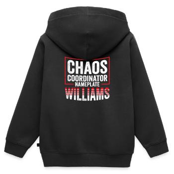 Idée cadeau de l’équipe de la famille Williams Chaos - Sweat Premium à capuche zippé enfant bio - noir - Dos - AI Model Kid Male (0cm)