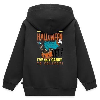 Time for Halloween Festive - Kinder Premium Organic Zip Hoodie - Schwarz - Hinten - AI Model Kid Male (0cm)