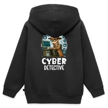 Analyste en piratage éthique Cybersécurité éthique - Sweat Premium à capuche zippé enfant bio - noir - Dos - AI Model Kid Male (0cm)
