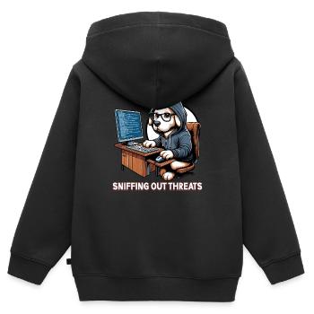 Analyste en piratage éthique Cybersécurité éthique - Sweat Premium à capuche zippé enfant bio - noir - Dos - AI Model Kid Male (0cm)