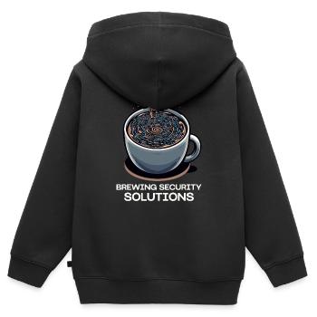 Analyste en piratage éthique Cybersécurité éthique - Sweat Premium à capuche zippé enfant bio - noir - Dos - AI Model Kid Male (0cm)