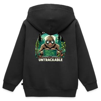 Analyste en piratage éthique Cybersécurité éthique - Sweat Premium à capuche zippé enfant bio - noir - Dos - AI Model Kid Male (0cm)