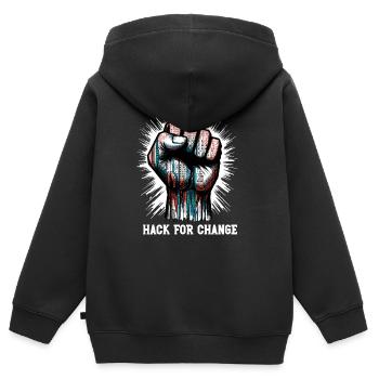 Analyste en piratage éthique Cybersécurité éthique - Sweat Premium à capuche zippé enfant bio - noir - Dos - AI Model Kid Male (0cm)