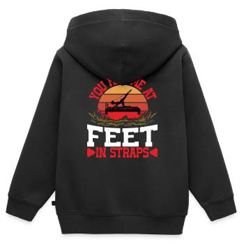 You Had Me At Feet In Straps 42 - Kinder Premium Organic Zip Hoodie - Schwarz - Hinten - AI Model Kid Male (0cm)