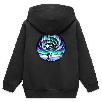 Polarlicht-aurora-verfolger Alaska Wilderness - Kinder Premium Organic Zip Hoodie - Schwarz - Hinten - AI Model Kid Male (0cm)