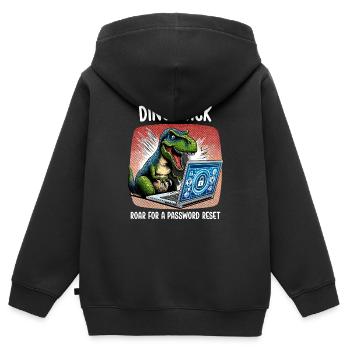 Analyste en piratage éthique Cybersécurité éthique - Sweat Premium à capuche zippé enfant bio - noir - Dos - AI Model Kid Male (0cm)
