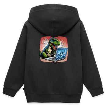 Analyste en piratage éthique Cybersécurité éthique - Sweat Premium à capuche zippé enfant bio - noir - Dos - AI Model Kid Male (0cm)