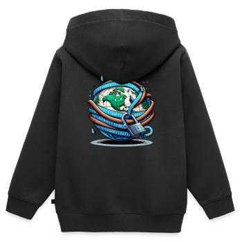 Analyste en piratage éthique Cybersécurité éthique - Sweat Premium à capuche zippé enfant bio - noir - Dos - AI Model Kid Male (0cm)