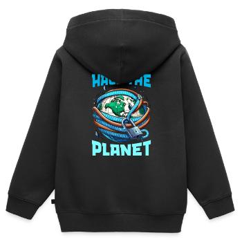 Analyste en piratage éthique Cybersécurité éthique - Sweat Premium à capuche zippé enfant bio - noir - Dos - AI Model Kid Male (0cm)