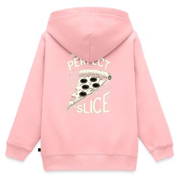 Lustiger Pizzaliebhaber Pizza-enthusiast - Kinder Premium Organic Zip Hoodie - Rosa - Hinten - AI Model Kid Female (0cm)