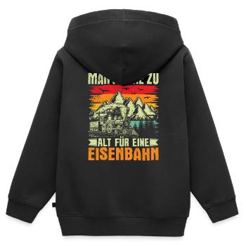 Modelleisenbahner Eisenbahner Geschenkidee - Kinder Premium Organic Zip Hoodie - Schwarz - Hinten - AI Model Kid Male (0cm)