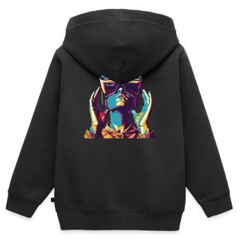 Réalité virtuelle - Immergez-vous dans un - Sweat Premium à capuche zippé enfant bio - noir - Dos - AI Model Kid Male (0cm)