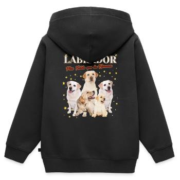 Labrador plus fidèle que les Hommes - Sweat Premium à capuche zippé enfant bio - noir - Dos - AI Model Kid Male (0cm)